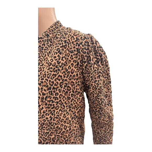 Something Navy Leopard Black Reversible Quilted Jacket NWT - Picture 6 of 14